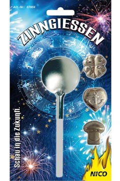 Bleigießen  =Glücksblei = 3 er Flachfiguren