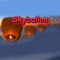 Skyballon  Himmelslaterne  rot + wei