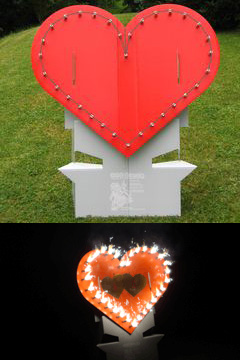 "Herz-Feuerwerk" f?r Hochzeit  Brenndauer 40 Sek