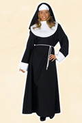 Nonnen - Kostüm mit Haube + Kordel 
