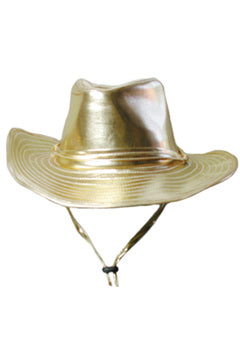 Cowboy Hut Kunstleder Gold