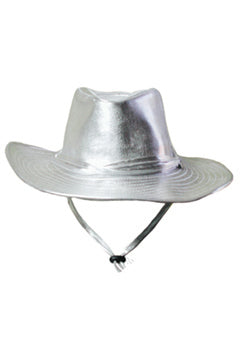 Cowboy Hut Kunstleder Silber
