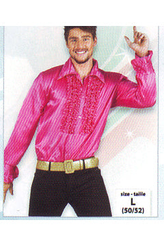 Rüschenhemd Satin pink L