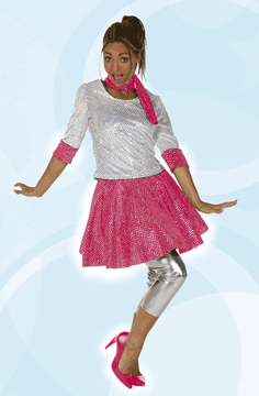 Glitter T-Shirt weiß/pink 34