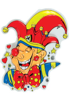 Clown-Deco (Harlekin) 46 x 55 + 30 x 36 cm