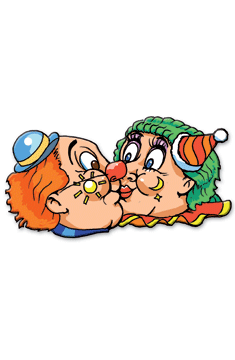 Deco-Clown (Kissing Clown) 78 x 45 cm