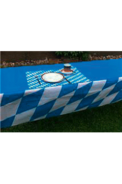 Biertisch-Husse 3er Set blau/weiß