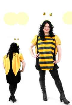 Biene Kleid mit Flügeln 46 + 50 + 54 + 58