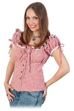 Bayernbluse rot/weiß