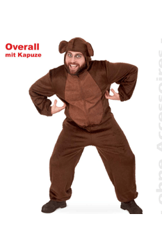 Affe Overall mit Haube M + XL