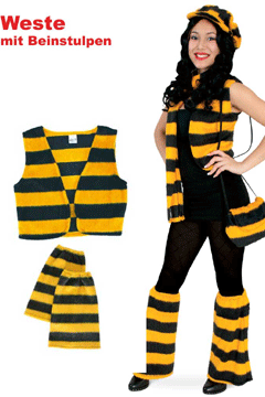 Biene Set (Weste und Stulpen) M + XL