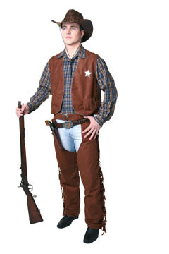 Cowboy-Weste braun Herrengröße