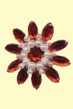 Steinmotiv rot-silber
