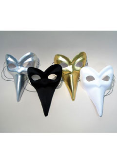 Schnabelmaske Pantalone Textil silber