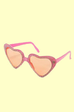 Brille (Herz mit Steinchen) rosa
