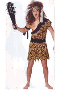 Caveman Costume Brown with Tunic Headband & Armband XL