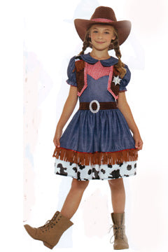 Cowgirl Kleid (Kleid,befestigter Weste und Hut) M ( )