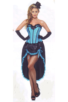 Burlesque Tänzerin Kostüm blau S