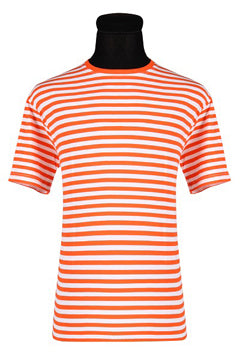 Ringelpulli Kurzarm orange/weiß XS S M L XL XXL XXXL XXXXL