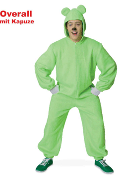 Bärli grün Kleid mit Kapuze S + M + L