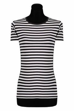Ringelpulli Kurzarm Damen schwarz/weiß XS S M L XL XXL XXXL XXXXL