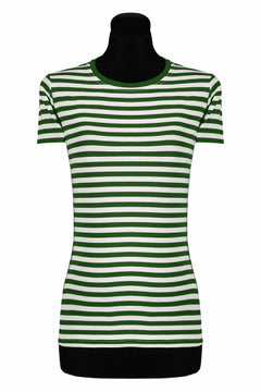 Ringelpulli Kurzarm Damen grün/weiß XS S M L XL XXL XXXL XXXXL