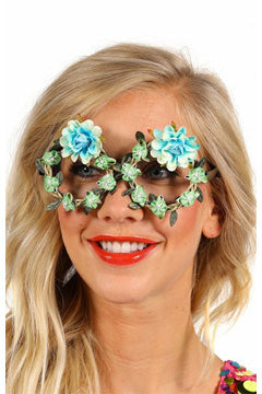 Brille Blume türkis