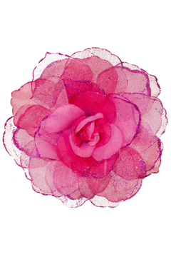 Ansteckblume,pink m Glitzer (m Anstecknadel,Haargummi,Klemme)