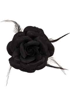 Ansteckblume,schwarz (m Anstecknadel,Haargummi,Klemme)