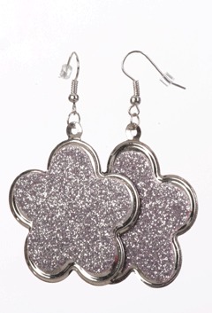 Blume Ohrringe Glitzern silber