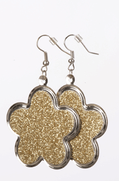 Blume Ohrringe Glitzern gold
