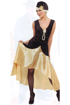 1920's Gatsby Girl Kostüm schwarz mit Gold M