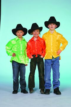 Rüschenhemd Satin für Kinder 5 versch Farben 128 + 152 + 176
