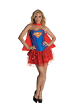 Supergirl Corset Dress für Erwachsene XS+S+M+L
