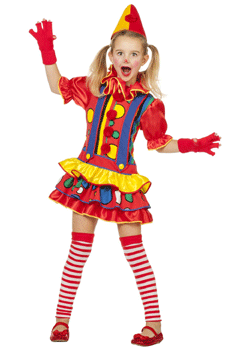 Clown Bubbles (Mädchen) Kleid/Kragen