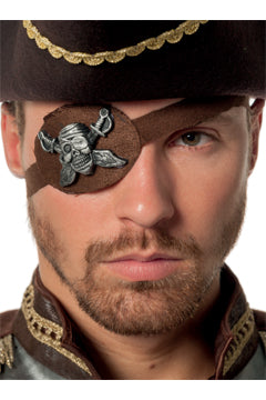 Augenklappe Pirat braun