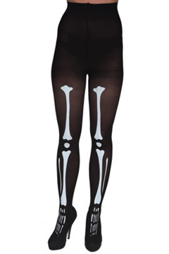Strumpfhose Knochen uni size