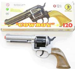 Cowboy-Pistole lang Plastik 12er Schuß silber