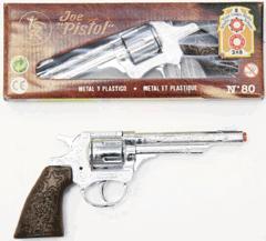 Cowboy-Pistole Metall 8-Schuß silber