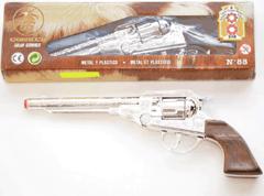 Cowboy-Pistole Metall 8-Schuß lang silber