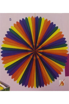 Party-Fächer Regenbogen 120 cm (schwer entflammbar)