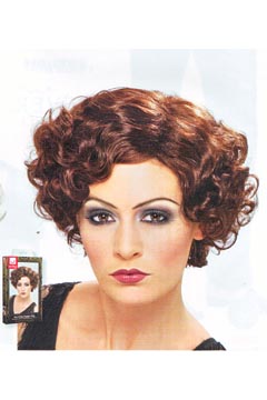 20's Jahre Firty Flapper Perücke braun kurz und wellig