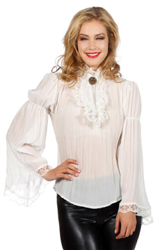 Piraten/Gothicbluse/Steampunk ecru 42