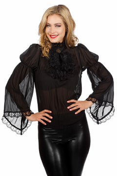 Piraten/Gothicbluse/Steampunk schwarz 40