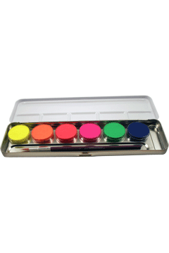 6 Neon-Farben Metall-Palette