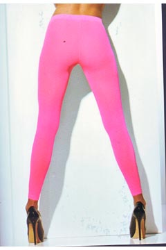 Blickdichte fußlose Strumpfhose Neon-Rosa