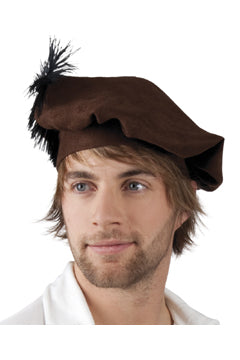 Mittelalterliche Mütze (Barett) braun