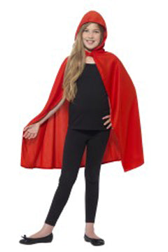Cape mit Kapuze rot M/L