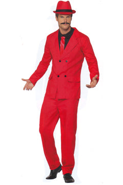 Zoot Suit rot Anzug (Jacke/Hose/vorgetäuchtem Hemd/Krawatte) XL