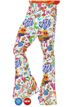 60er Jahre Groovy Schlag-Hose Multi Colore Herren M
